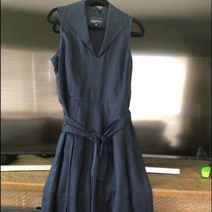 Navy blue linen dress